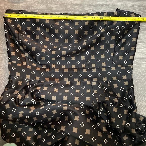 NWOT Banana Republic Black Tan Print Strapless Silk-Like Cocktail Dress Size 10 - Picture 16 of 16